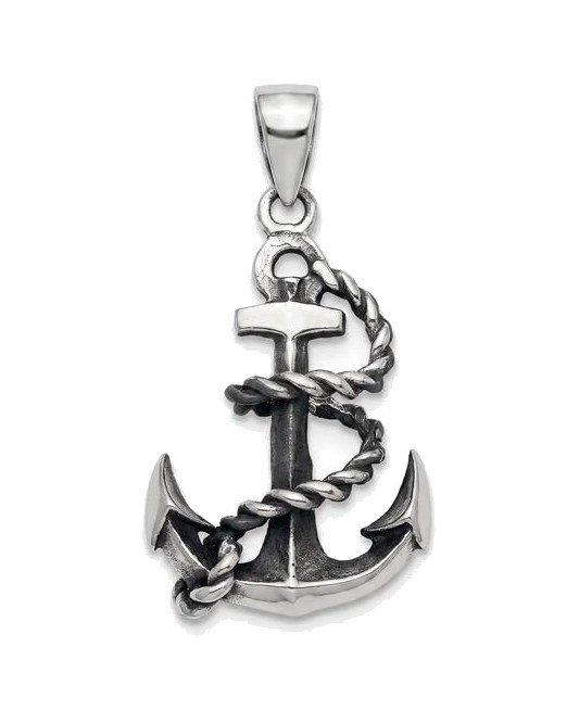 Anchor & Rope Pendant in 925 sterling silver