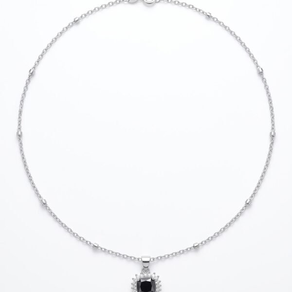 Black Solitaire Necklace in 925 sterling silver