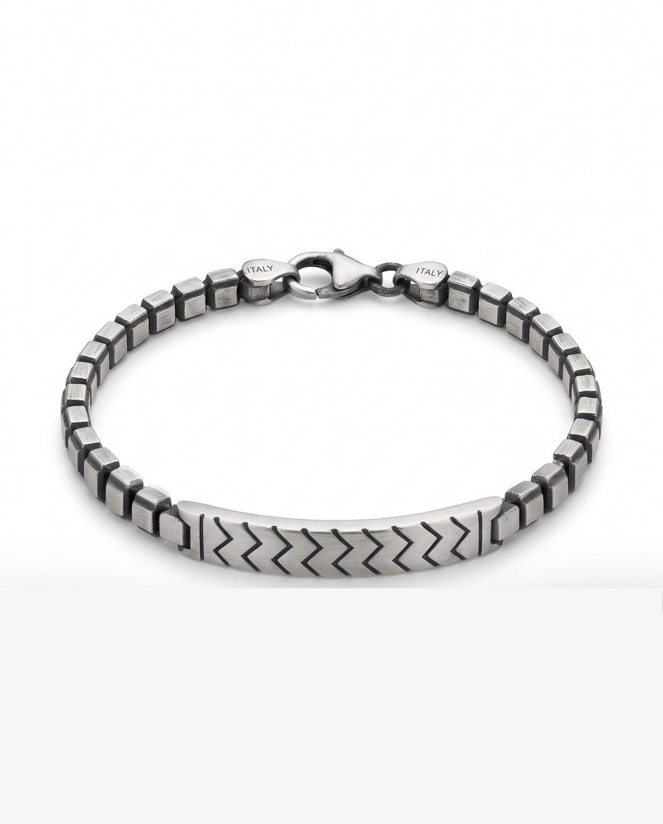 chevron-id-bracelet-1 Chevron ID Bracelet in 925 sterling silver