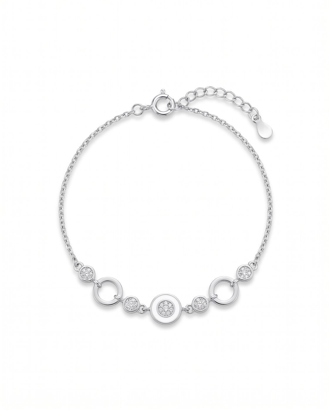 circle-station-bracelet-1 Circle Station Bracelet in 925 sterling silver