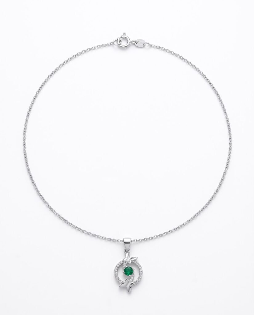 Green Drop Necklace in 925 sterling silver