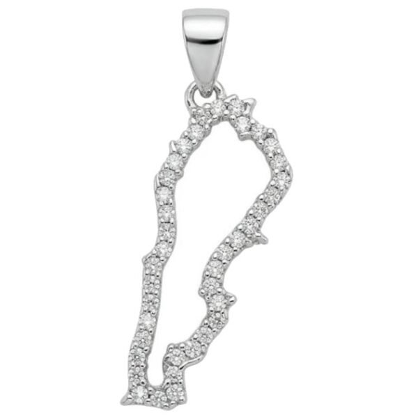 Lebanon Map Pendant in 925 sterling silver