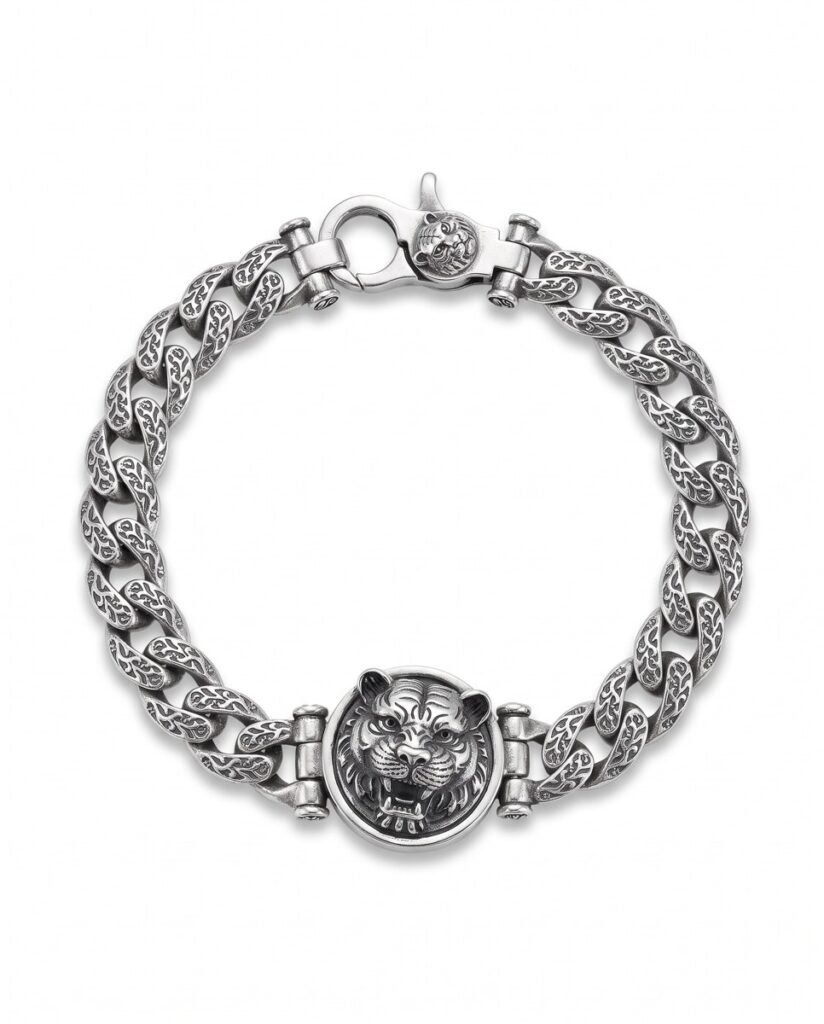 Lion Head Bracelet in 925 sterling silver
