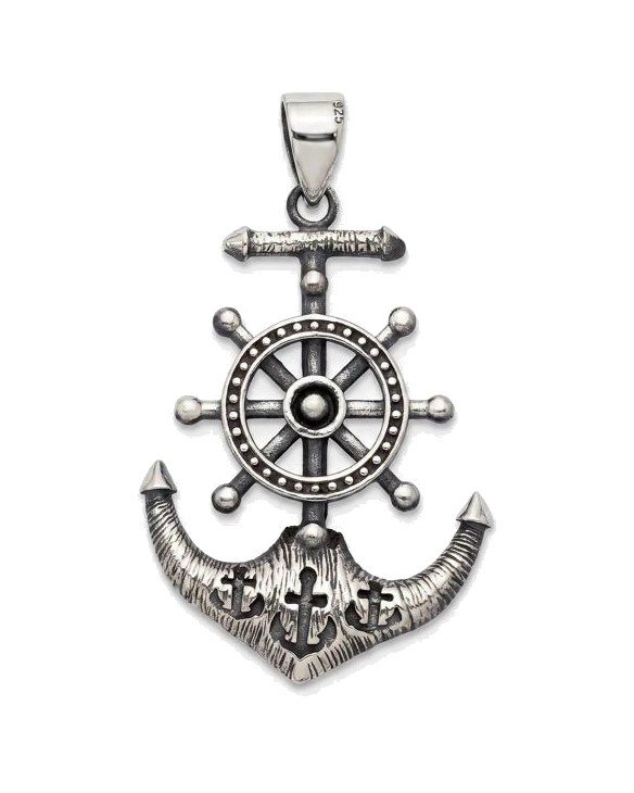 Maritime Helm Pendant in 925 sterling silver