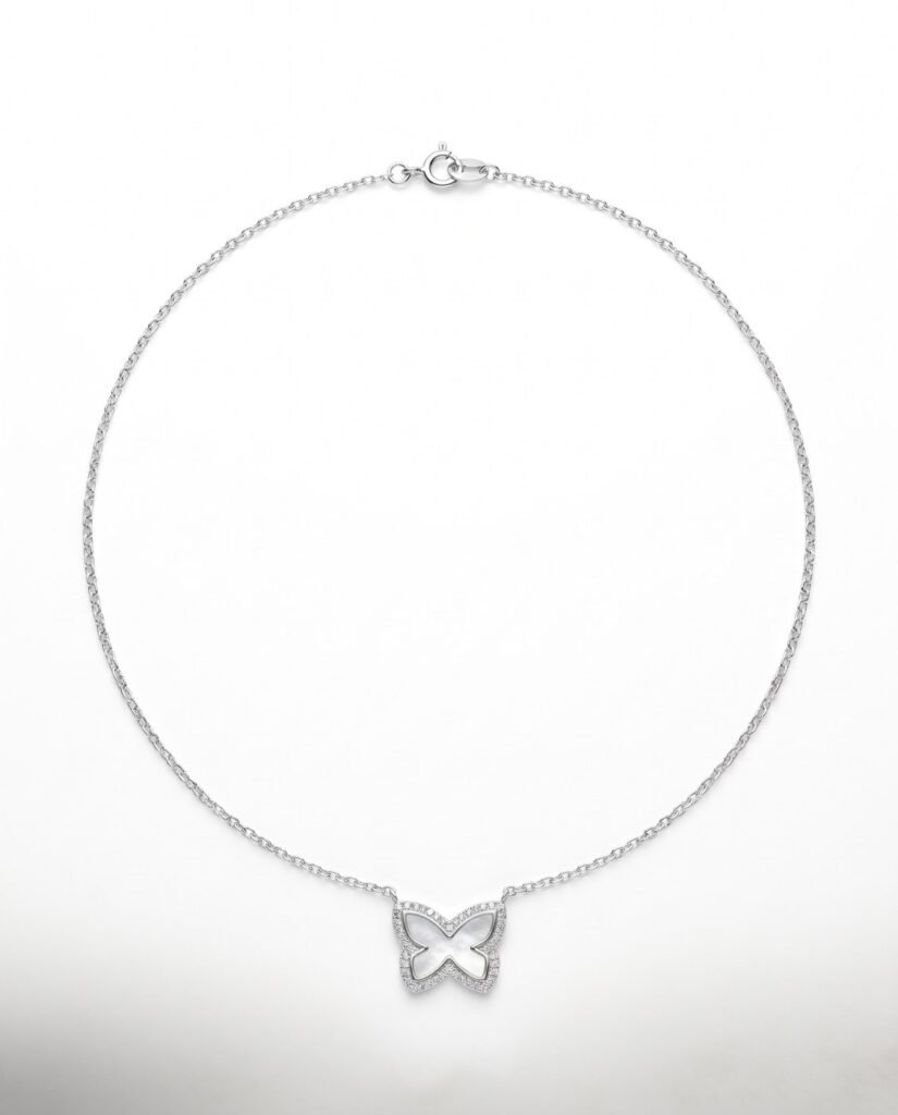 Open Butterfly Necklace in 925 sterling silver