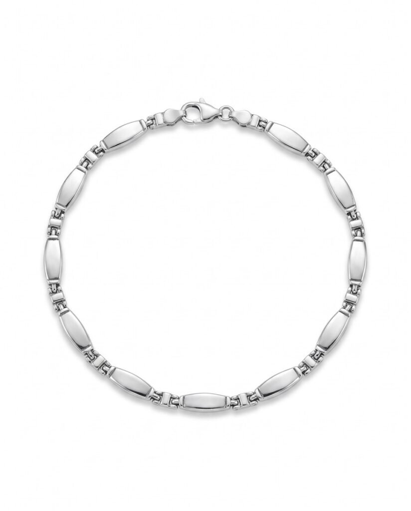 Oval Link Chain Bracelet in 925 sterling silver