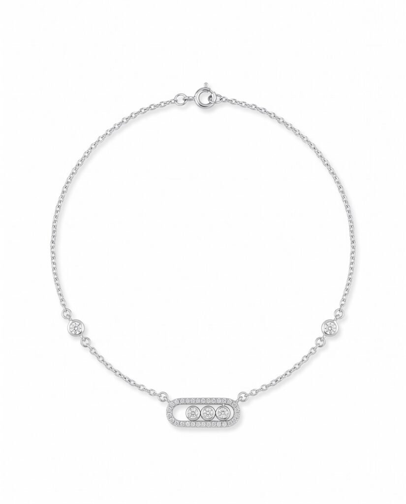 Pavé Bar Necklace in 925 sterling silver