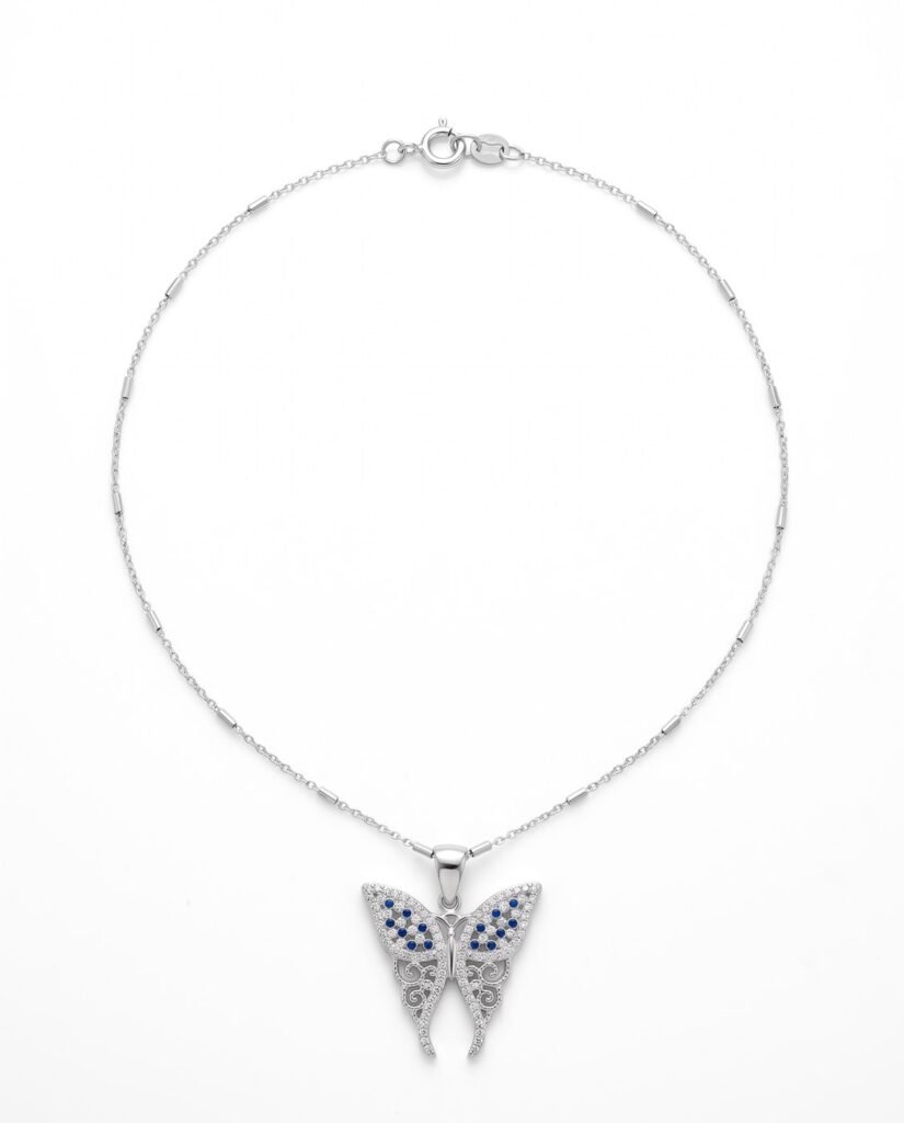 Pavé Butterfly Necklace in 925 sterling silver