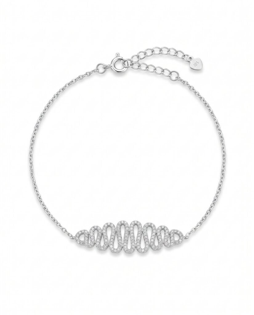 Spiral Pavé Bracelet in 925 sterling silver