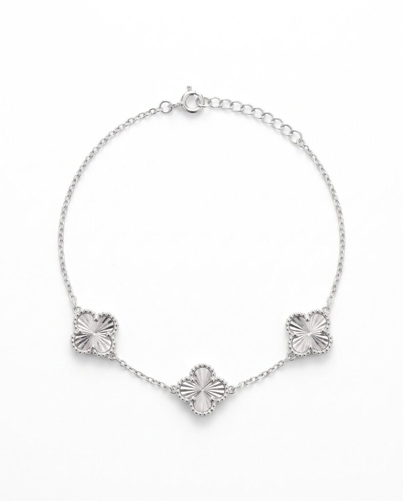 Twin Clover Bracelet in 925 sterling silver