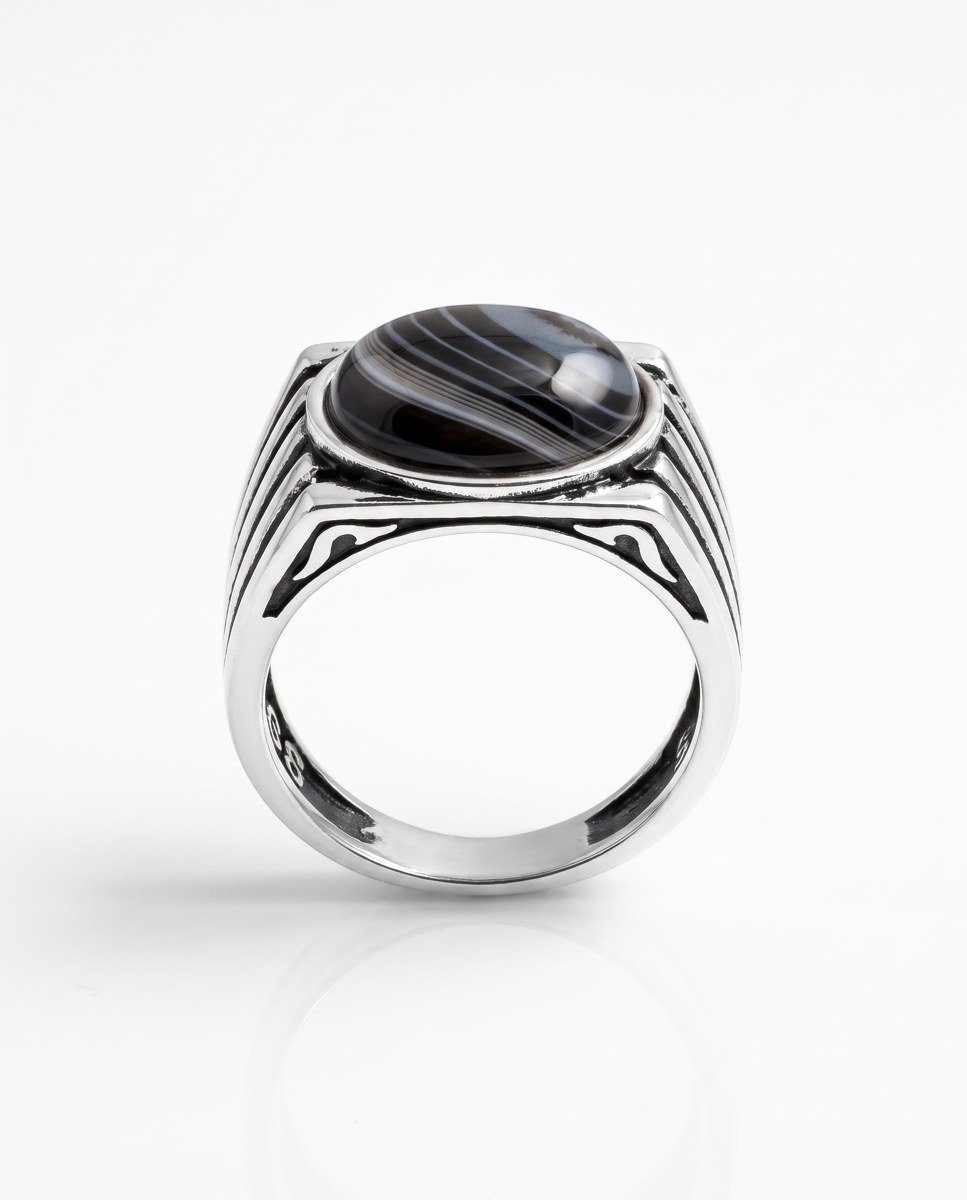 banded-agate-signet-ring-1 Banded Agate Signet Ring - Image 1