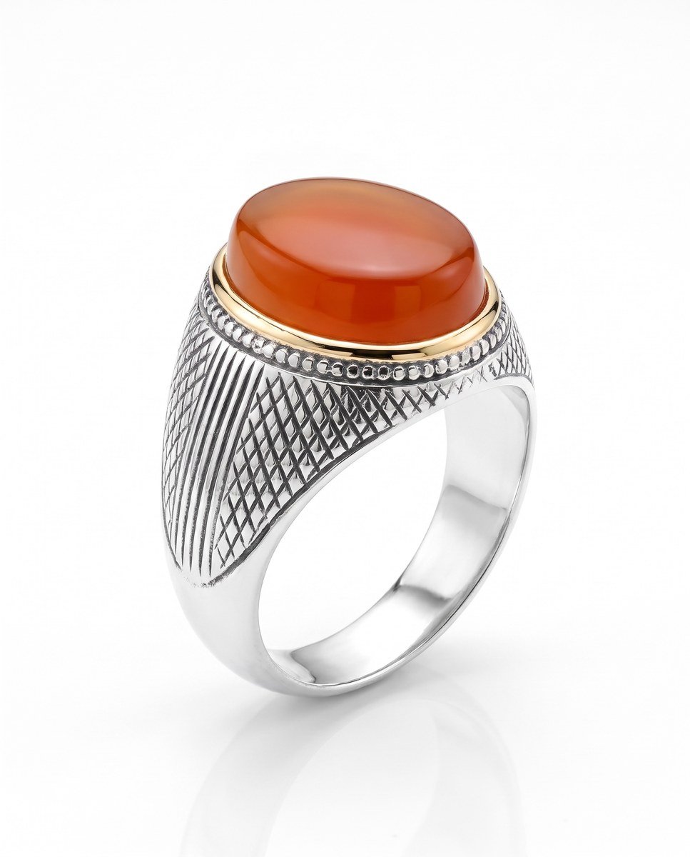 orange-carnelian-signet-ring-1 Orange Carnelian Signet Ring - Image 1