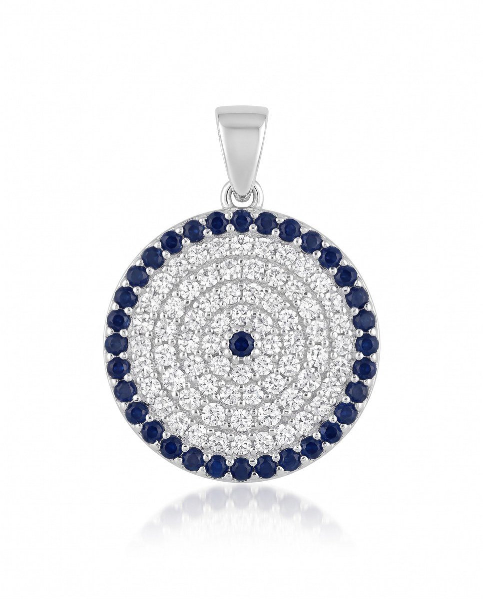pave-circle-evil-eye-pendant-1 Pavé Circle Evil-Eye Pendant - Image 1